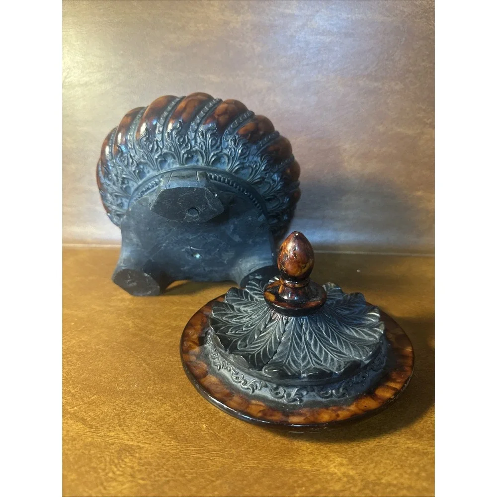 Vintage Rare Ornate Decorative Lidded Makeup Powder Vanity Container or Trinkets